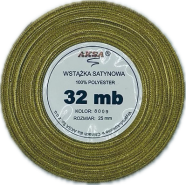 Wstążka satynowa 25mm ZŁOTA 8009