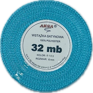 Wstążka satynowa 6mm TURKUSOWA 8103