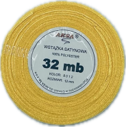 Wstążka satynowa 12mm ŻÓŁTA 8012