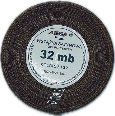 Wstążka satynowa 6mm BRĄZOWA 8132
