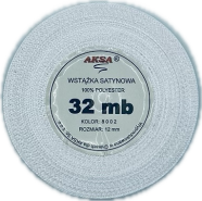 Wstążka satynowa 12mm BIAŁA 8002