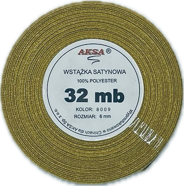 Wstążka satynowa 6mm ZŁOTA 8009