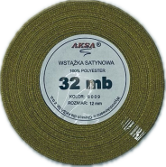 Wstążka satynowa 12mm ZŁOTA 8009