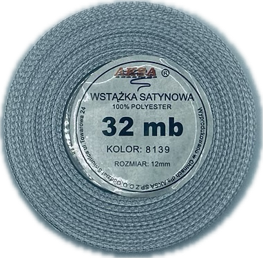Wstążka satynowa 12mm SREBRNA 8139