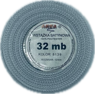 Wstążka satynowa 12mm SREBRNA 8139