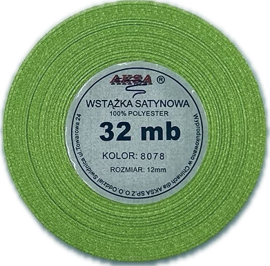 Wstążka satynowa 12mm ZIELONA 8078