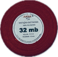 Wstążka satynowa 12mm CZERWONA 8055