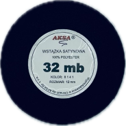 Wstążka satynowa 12mm CZARNA 8141