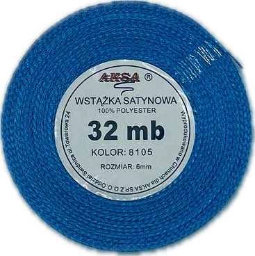 Wstążka satynowa 6mm NIEBIESKA 8105