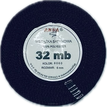 Wstążka satynowa 6mm BORDOWA 8053