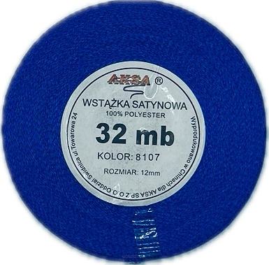 Wstążka satynowa 12mm NIEBIESKA 8107