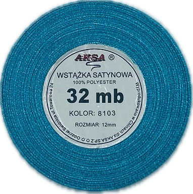 Wstążka satynowa 12mm TURKUSOWA 8103