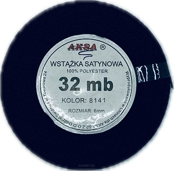 Wstążka satynowa 6mm CZARNA 8141
