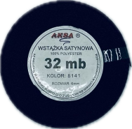 Wstążka satynowa 6mm CZARNA 8141